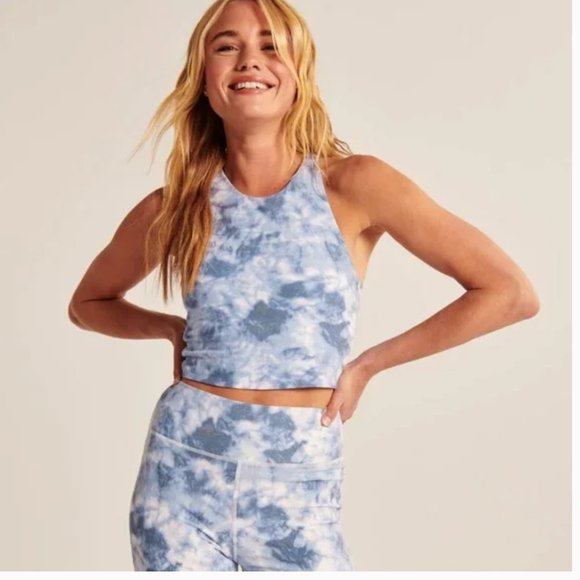 Wash Effect Contour Cross-Back Tie Dye Cloud Sky Tank Crop Cropped Hippie Cami - Picture 4 of 10